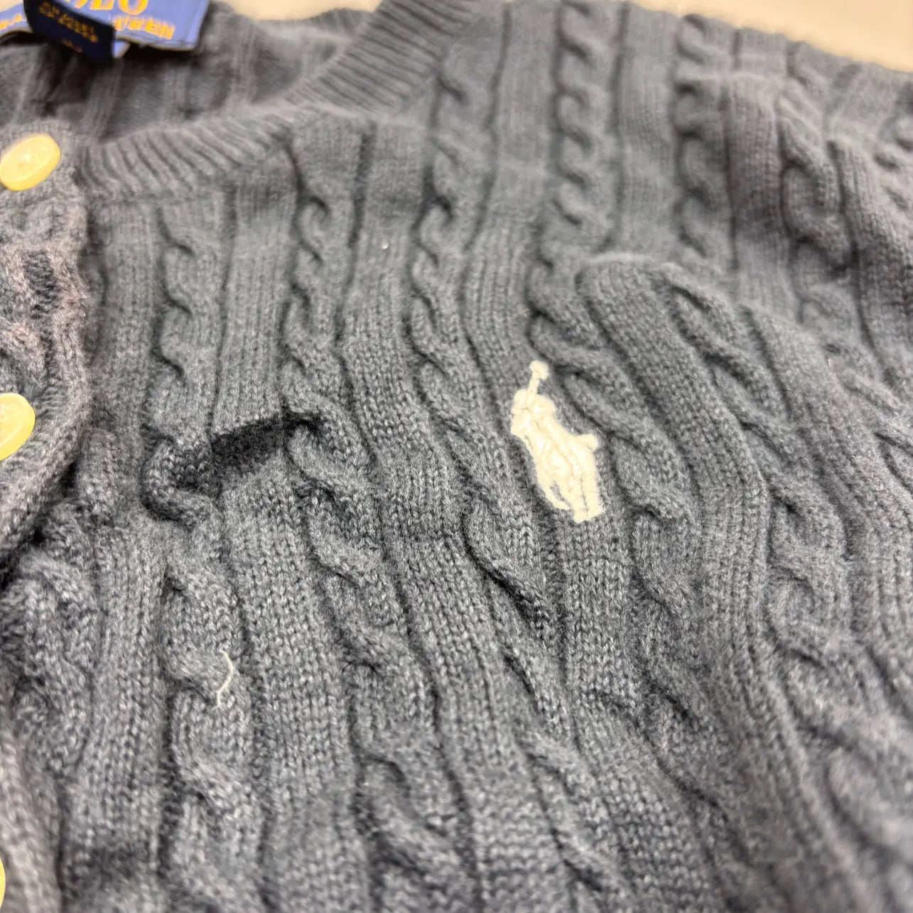 Black Ralph Lauren Cardigan Knitted Sweater - XL (Kids) - Excellent Condition - Revaleur