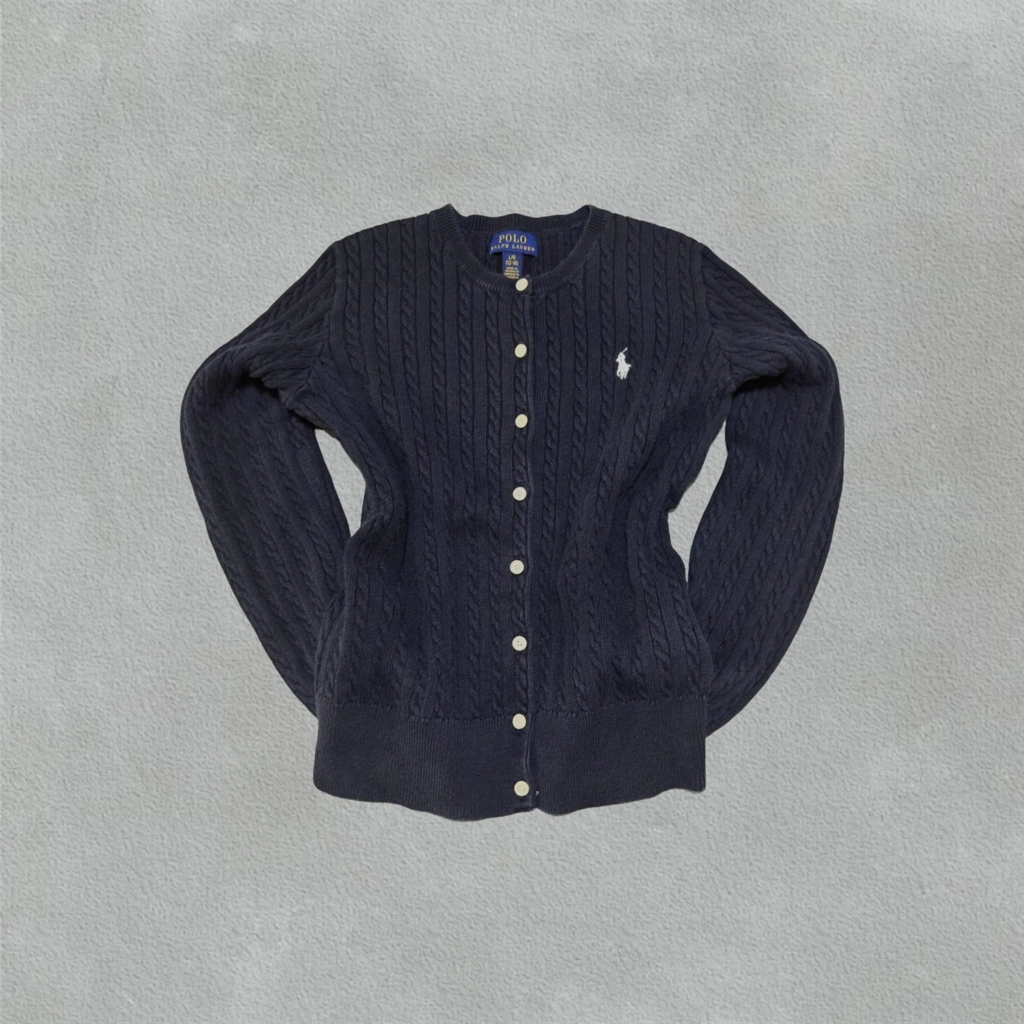 Black Ralph Lauren Cardigan - L (Kids) - New, Never Worn - Revaleur