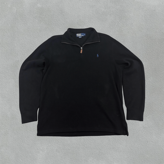 Black Ralph Lauren Half Zip - Men L - Very Good - Revaleur