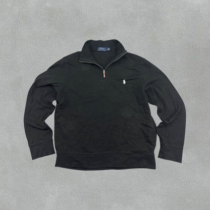 Black Ralph Lauren Half Zip - Men M - Very Good - Revaleur