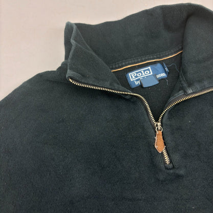 Black Ralph Lauren Half Zip - Men XL - Very Good - Revaleur