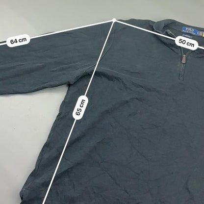 Black Ralph Lauren Half Zip - Men XL - Very Good - Revaleur