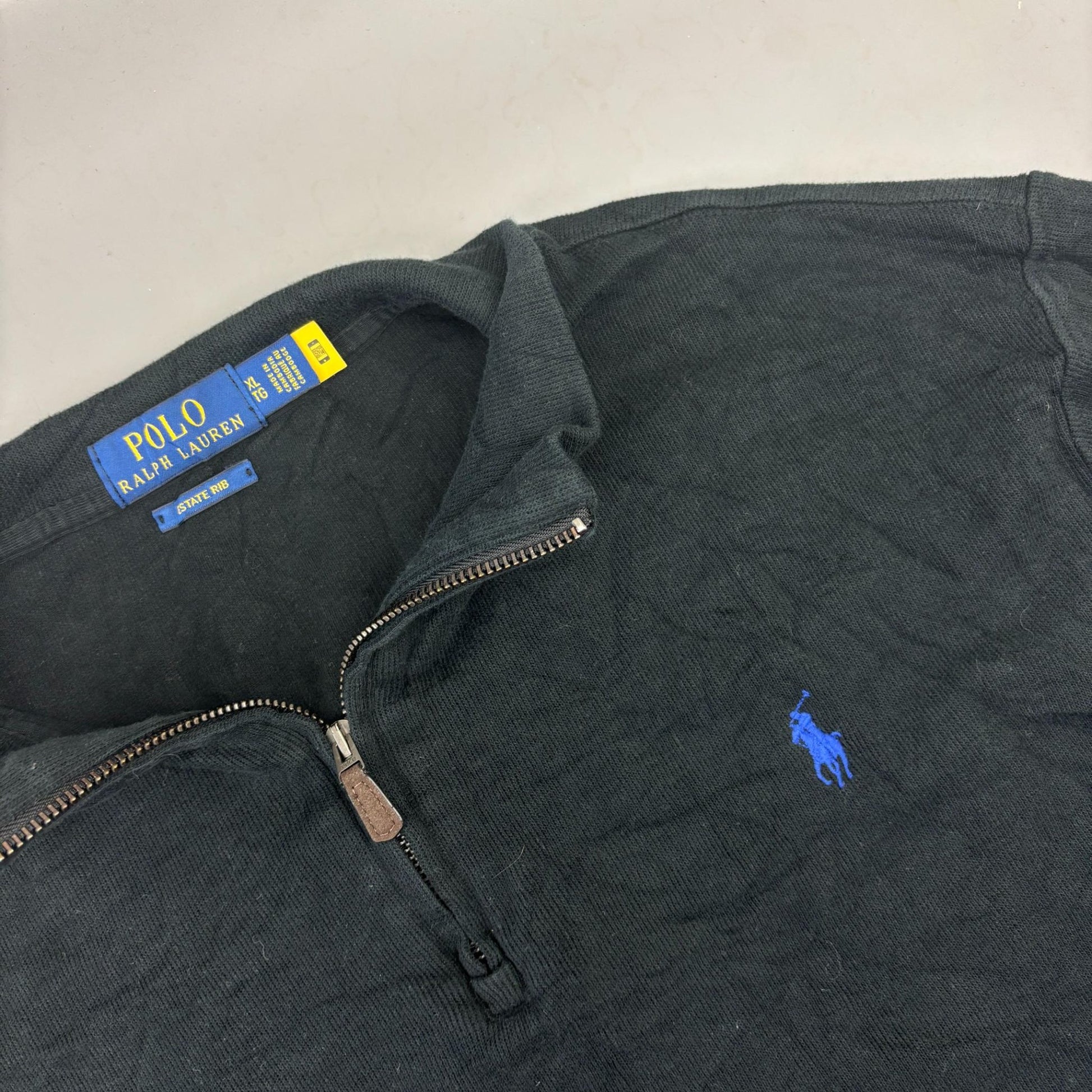 Black Ralph Lauren Half Zip - Men XL - Very Good - Revaleur