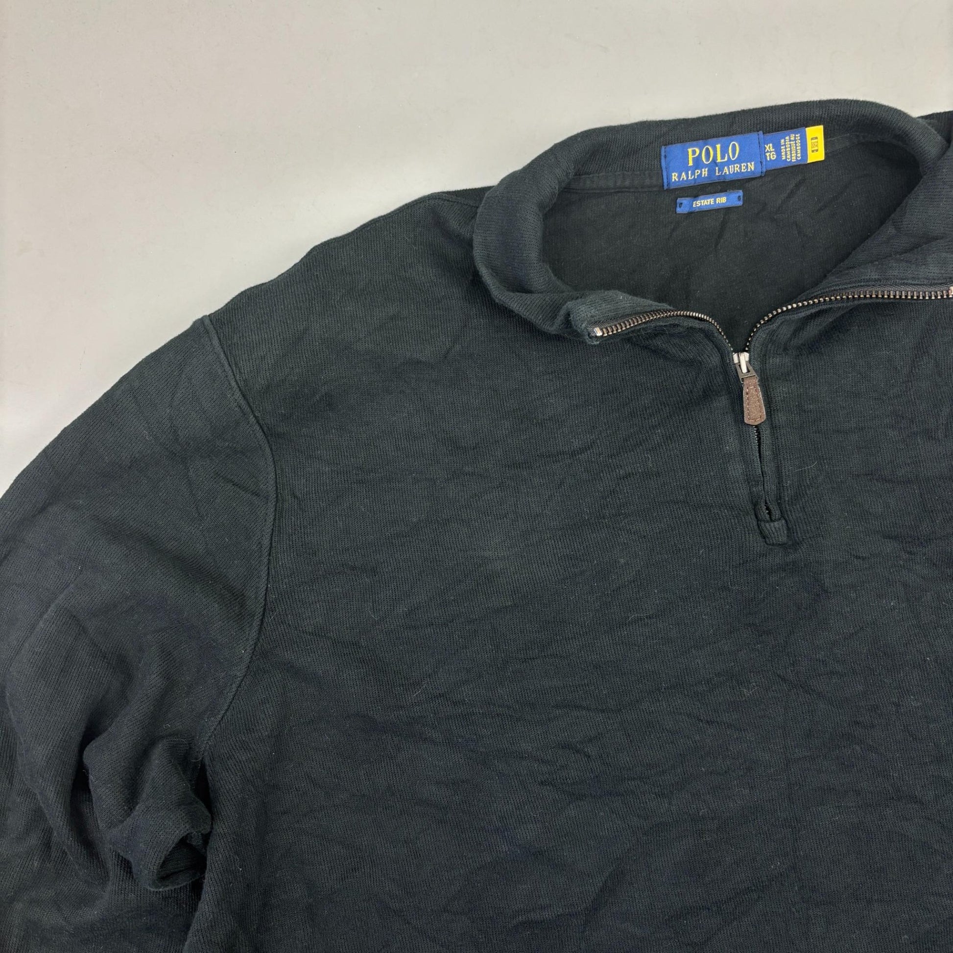Black Ralph Lauren Half Zip - Men XL - Very Good - Revaleur
