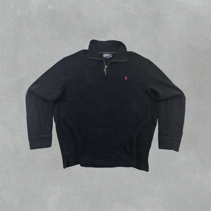 Black Ralph Lauren Half Zip - Men XL - Very Good - Revaleur