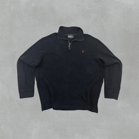Black Ralph Lauren Half Zip - Men XL - Very Good - Revaleur