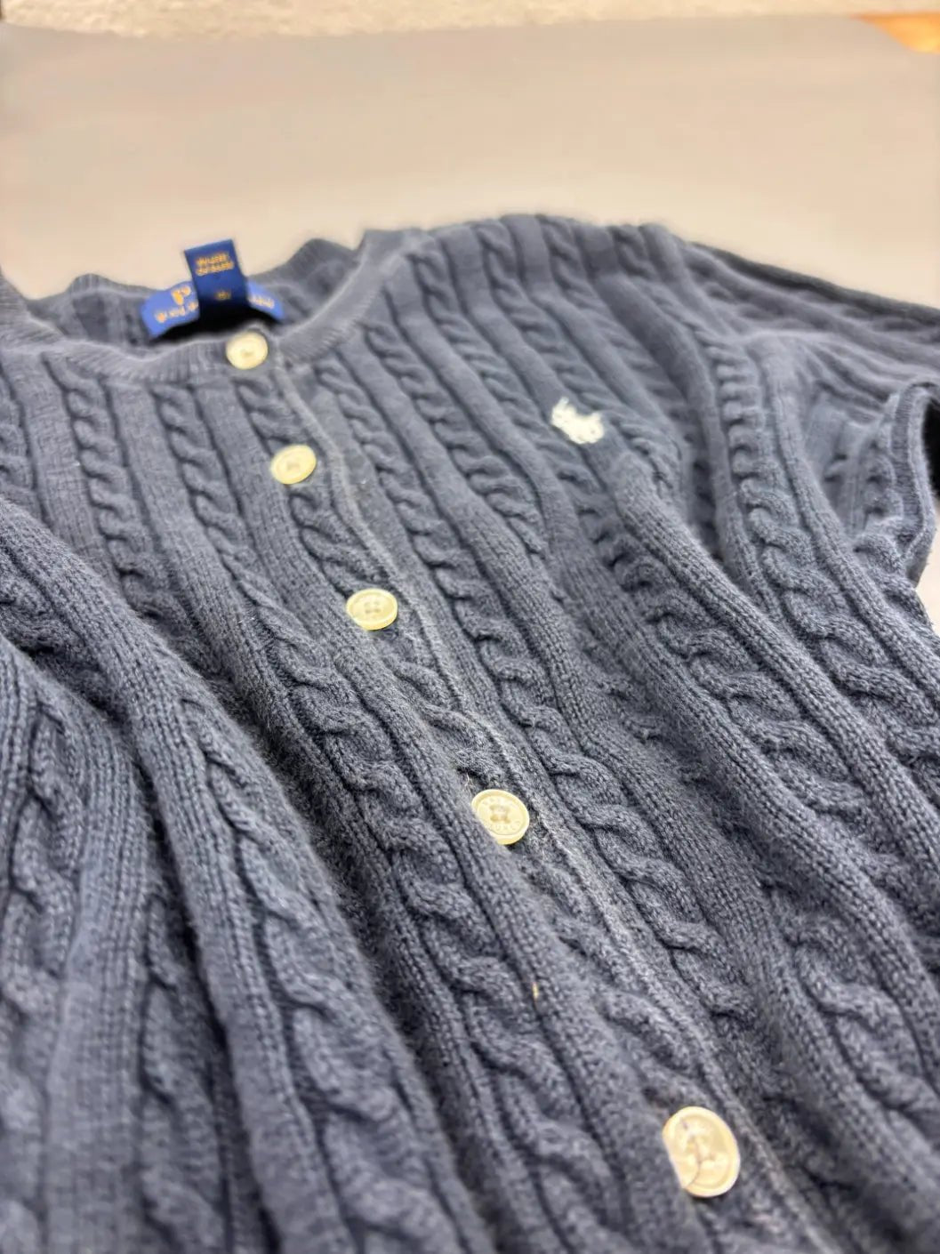 Black Ralph Lauren Knitted Cardigan - L (Kids) - Excellent Condition - Revaleur