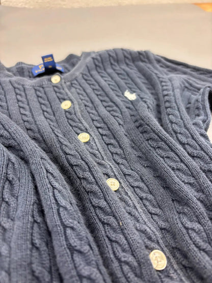 Black Ralph Lauren Knitted Cardigan - L (Kids) - Excellent Condition - Revaleur