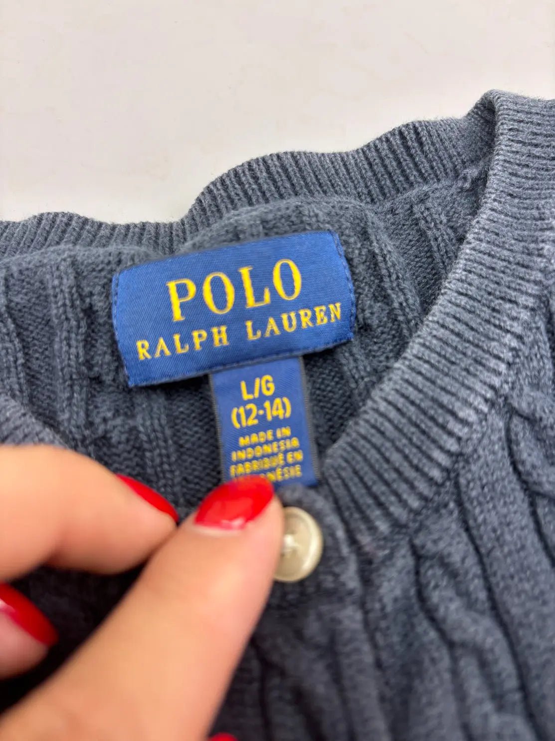 Black Ralph Lauren Knitted Cardigan - L (Kids) - Excellent Condition - Revaleur