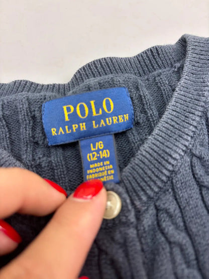 Black Ralph Lauren Knitted Cardigan - L (Kids) - Excellent Condition - Revaleur