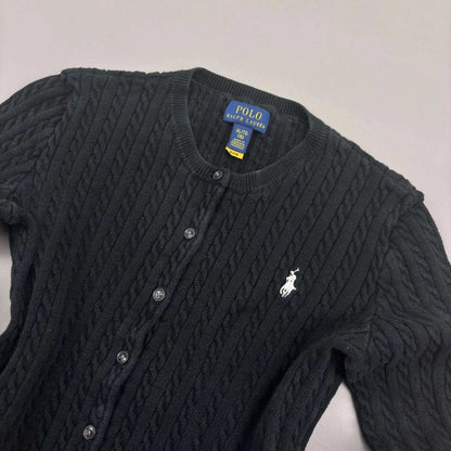 Black Ralph Lauren Knitted Cardigan - XL (Kids) - Very Good - Revaleur
