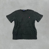 Black Ralph Lauren Knitted T-Shirt - Women L - Very Good - Revaleur