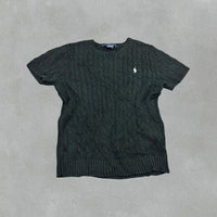 Black Ralph Lauren Knitted T-Shirt - Women L - Very Good - Revaleur