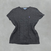 Black Ralph Lauren Knitted T-Shirt - Women M - Very Good - Revaleur