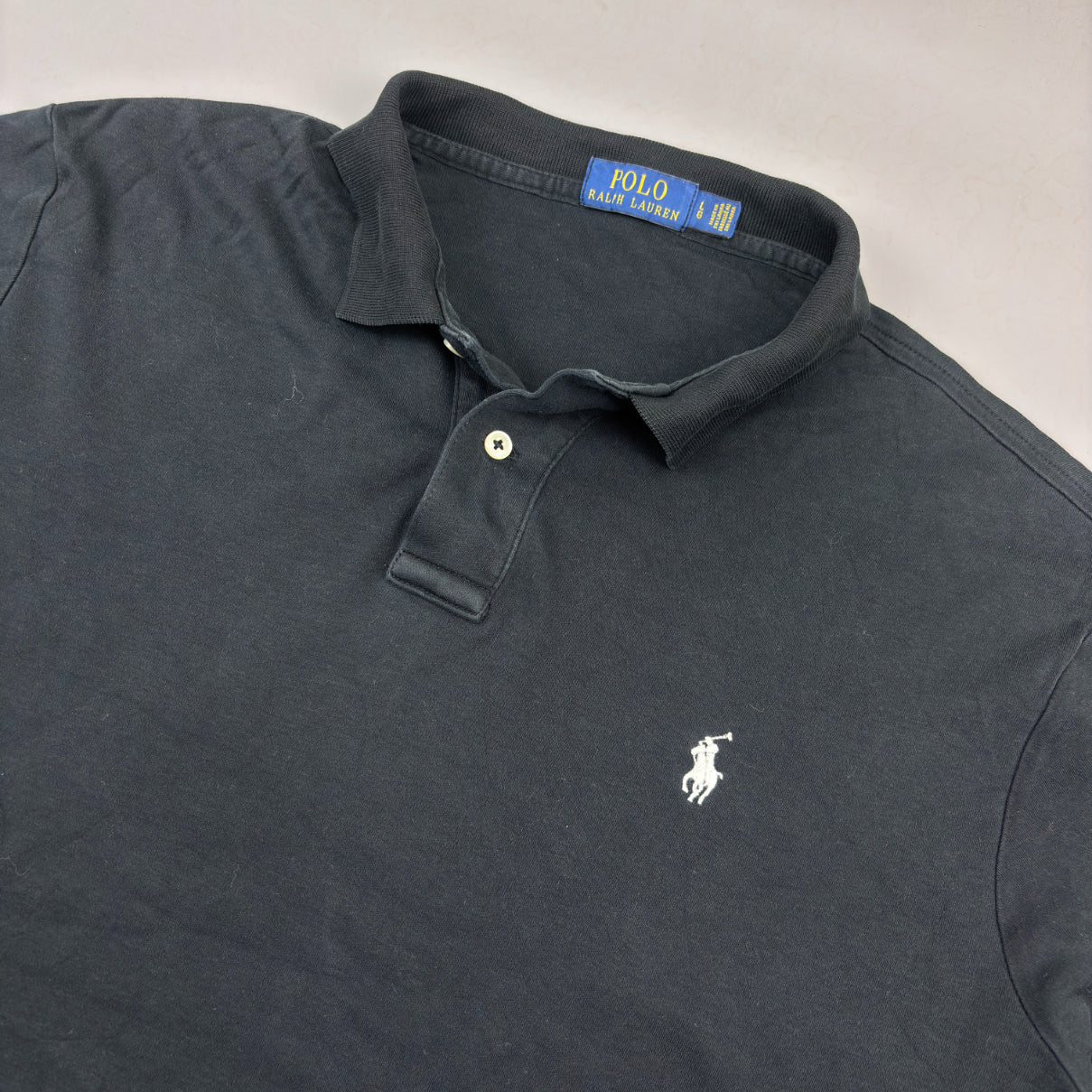 Black Ralph Lauren Polo Shirt - Men L - Very Good - Revaleur
