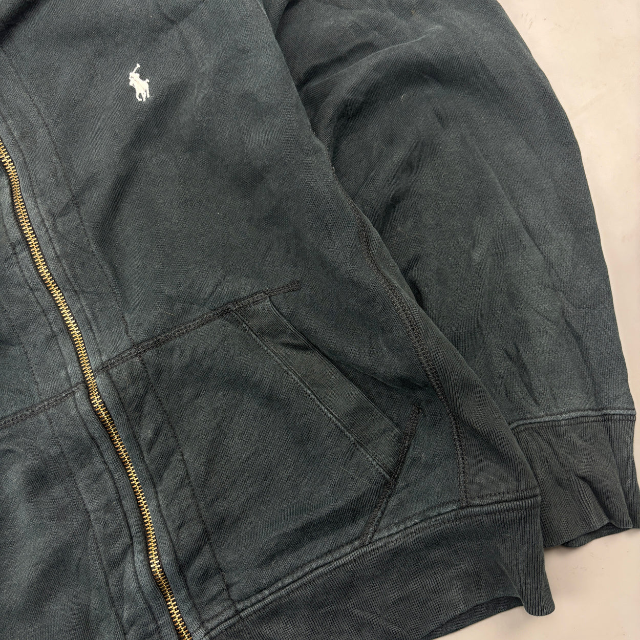 Black Ralph Lauren Zip Vest - Men L - Very Good - Revaleur