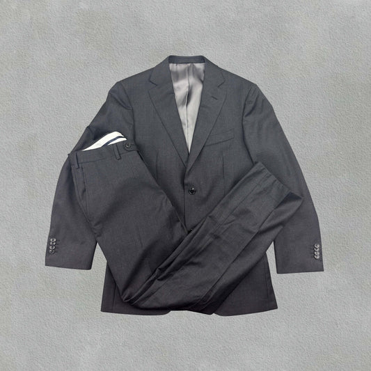 Black/Grey Suitsupply Suit - Men Blazer 46 - Very Good - Revaleur