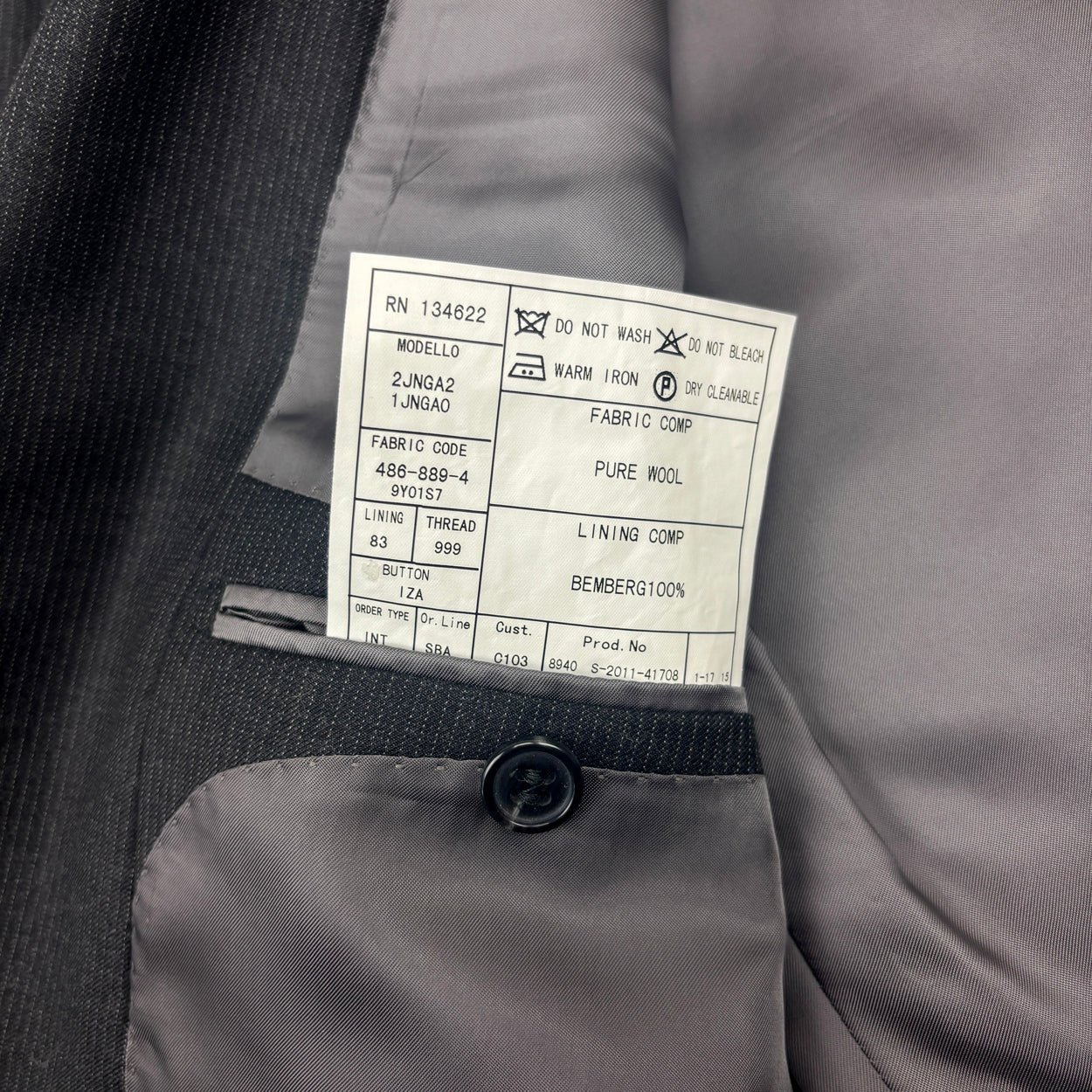 Black/Grey Suitsupply Suit - Men Blazer 46 - Very Good - Revaleur