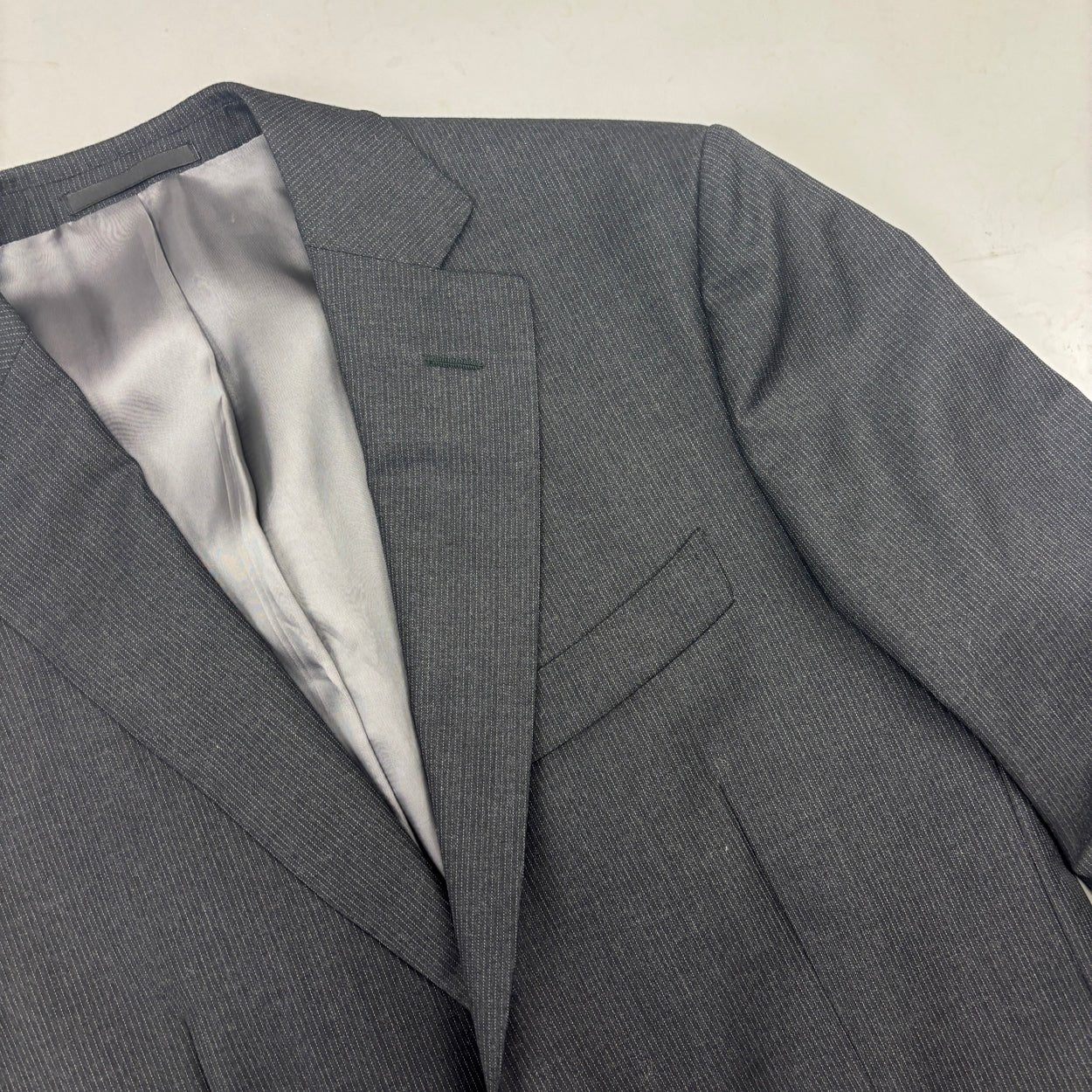 Black/Grey Suitsupply Suit - Men Blazer 46 - Very Good - Revaleur