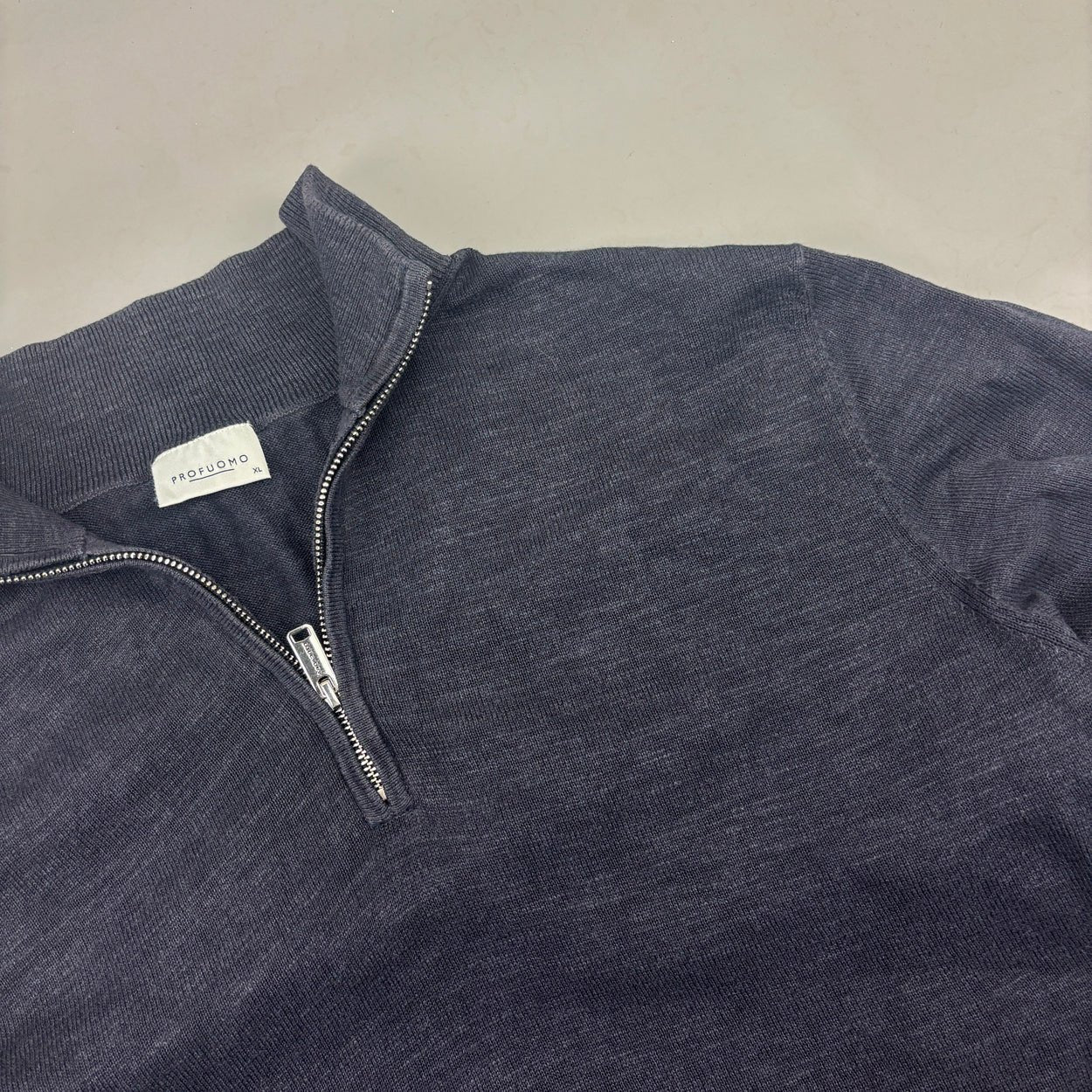 Blue Profuomo Half Zip - Men XL - Very Good - Revaleur