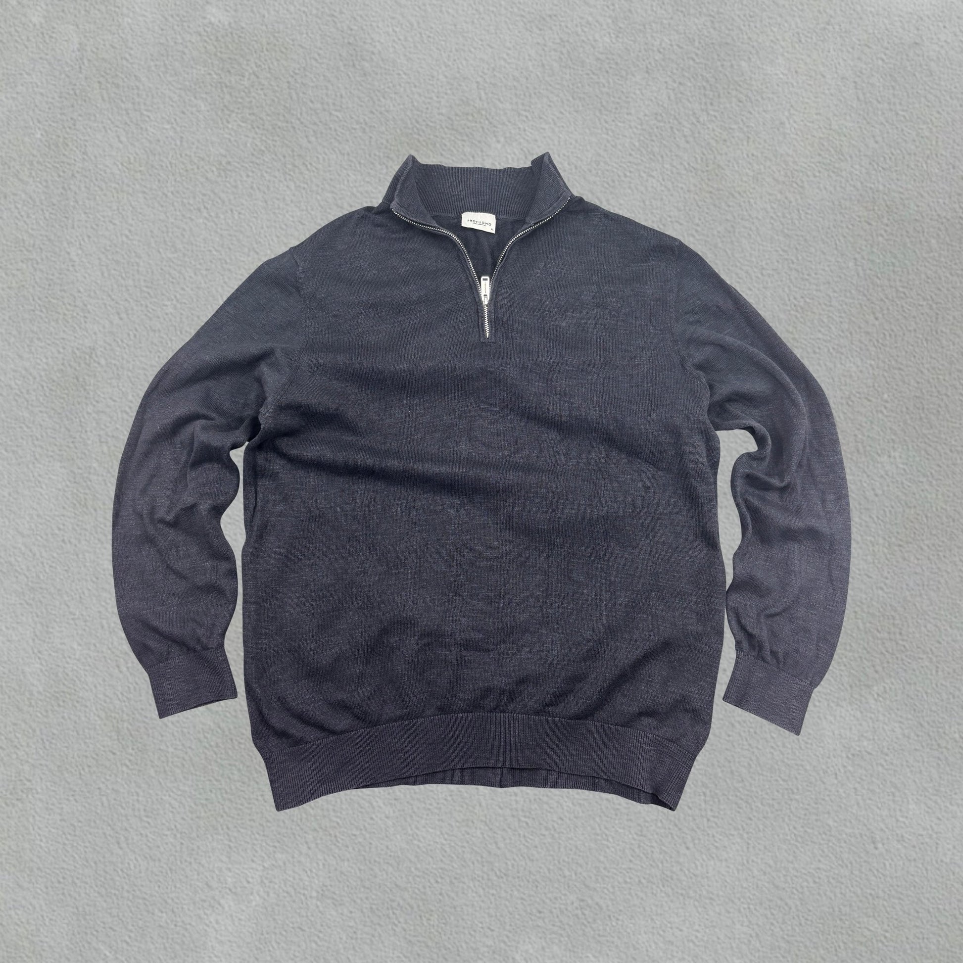 Blue Profuomo Half Zip - Men XL - Very Good - Revaleur