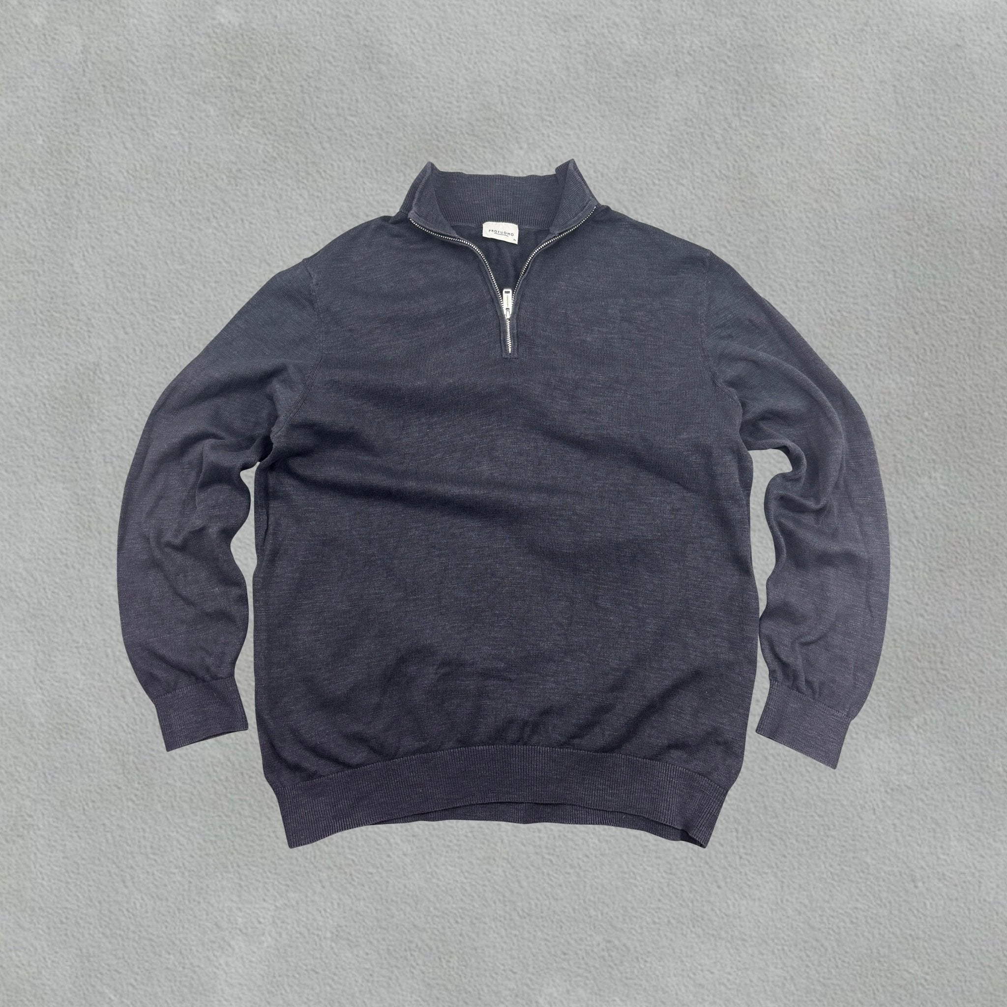 Blue Profuomo Half Zip - Men XL - Very Good - Revaleur