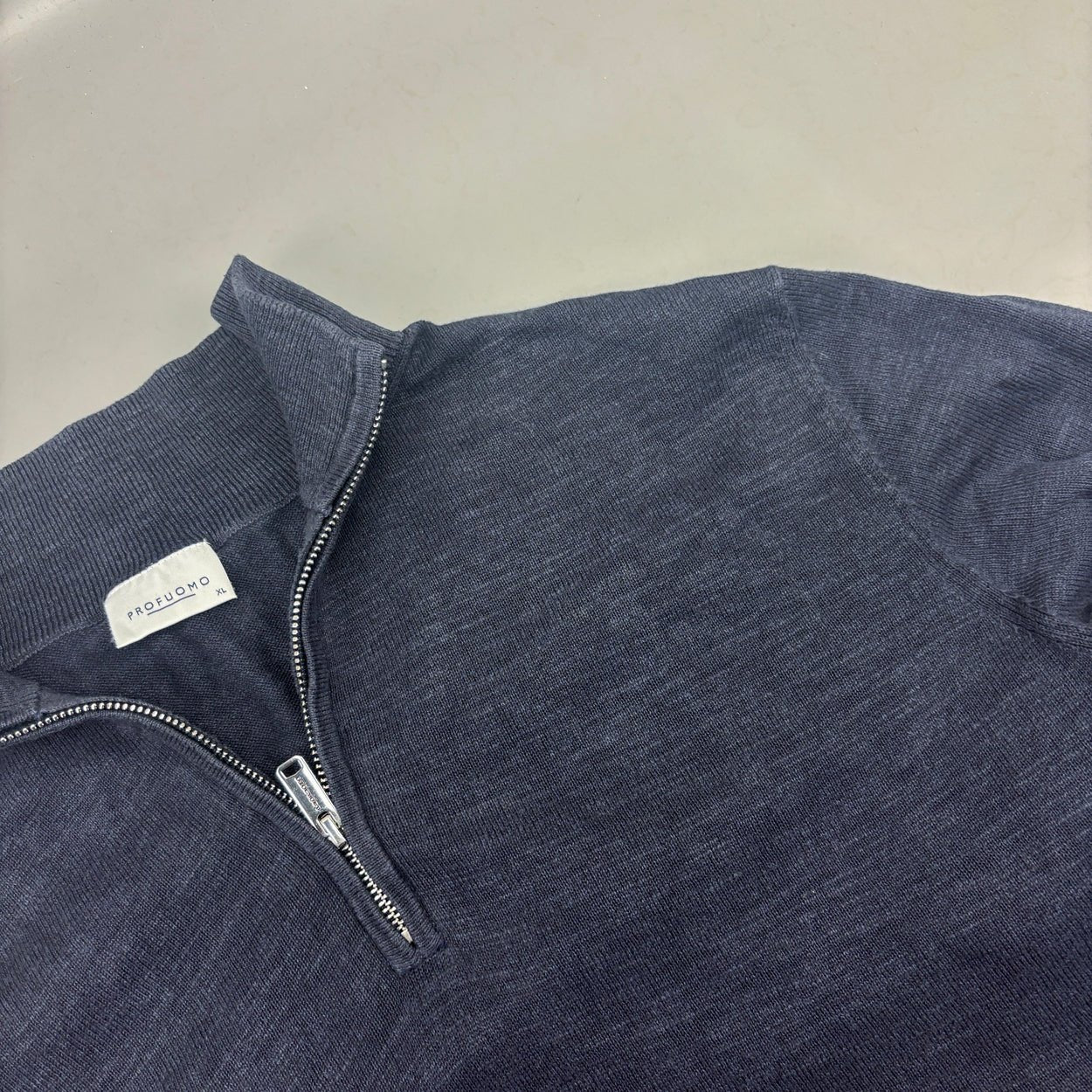 Blue Profuomo Half Zip - Men XL - Very Good - Revaleur
