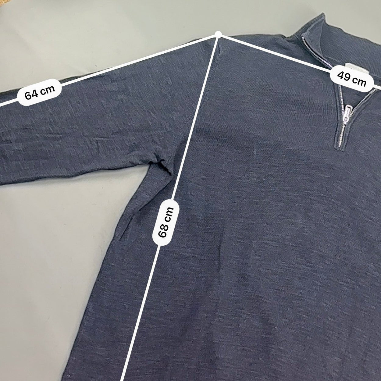 Blue Profuomo Half Zip - Men XL - Very Good - Revaleur