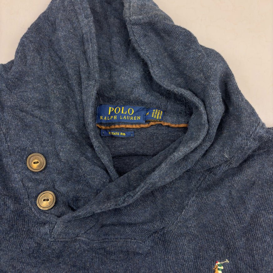 Blue Ralph Lauren Buttoned Sweater - M - Very Good - Revaleur