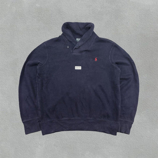 Blue Ralph Lauren Buttoned Sweater - M - Very Good - Revaleur