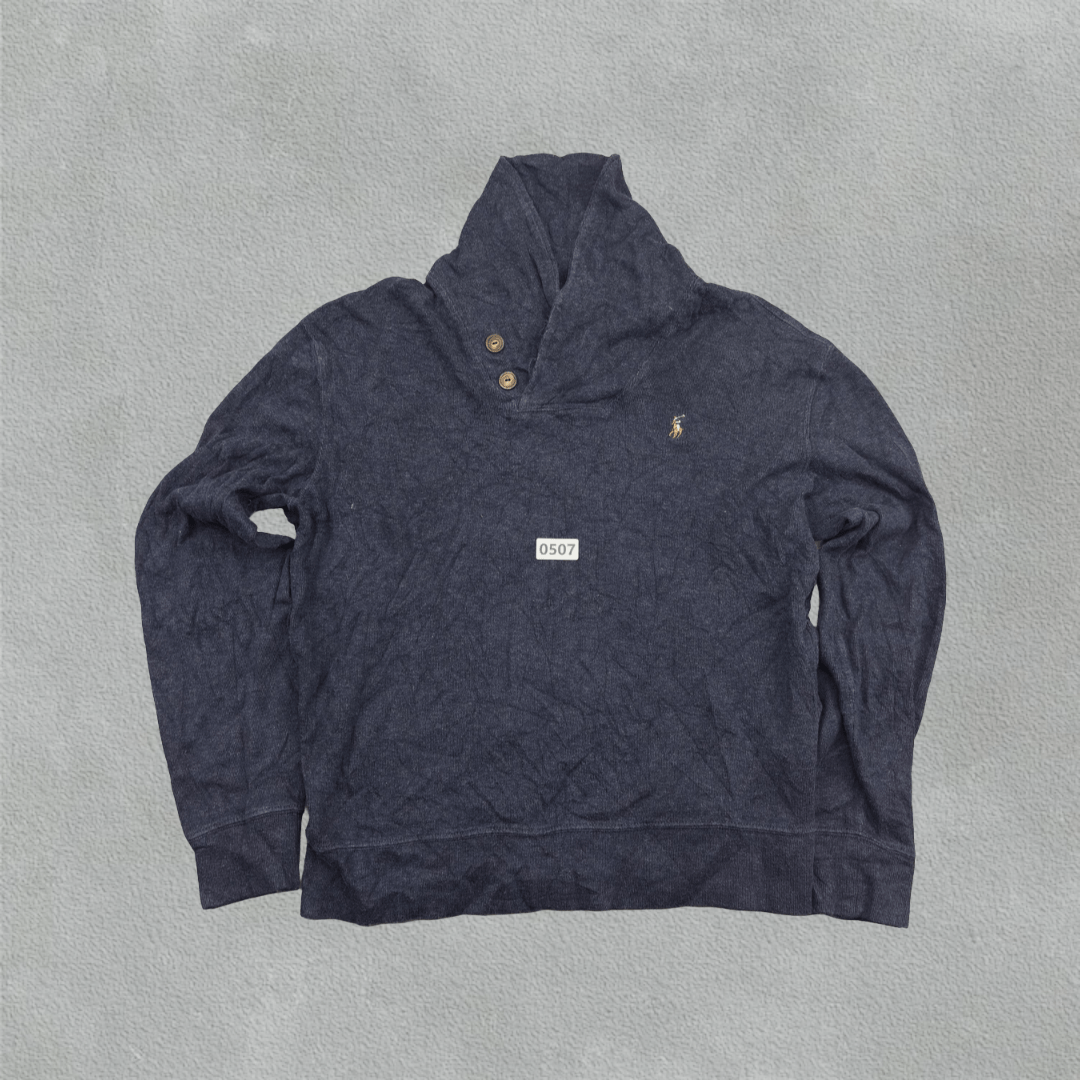 Blue Ralph Lauren Buttoned Sweater - M - Very Good - Revaleur