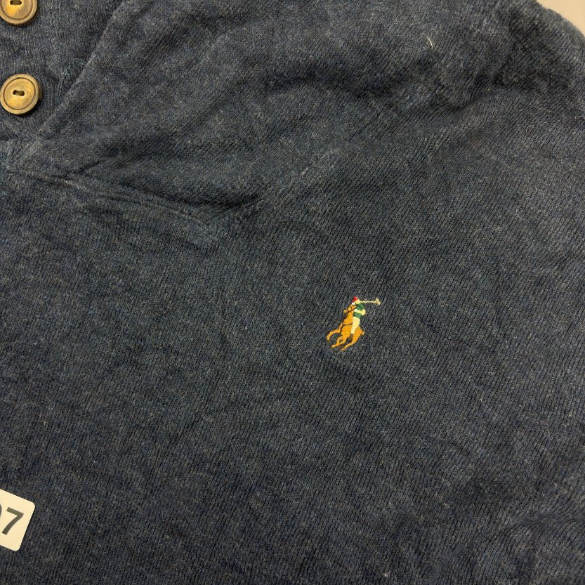 Blue Ralph Lauren Buttoned Sweater - M - Very Good - Revaleur