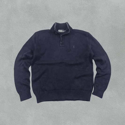 Blue Ralph Lauren Buttoned Sweater - Men S - Very Good - Revaleur