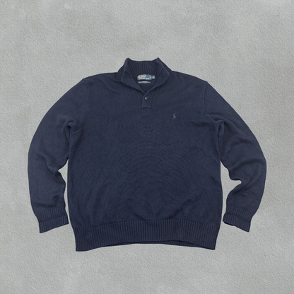 Blue Ralph Lauren Buttoned Sweater - Men XL - Very Good - Revaleur