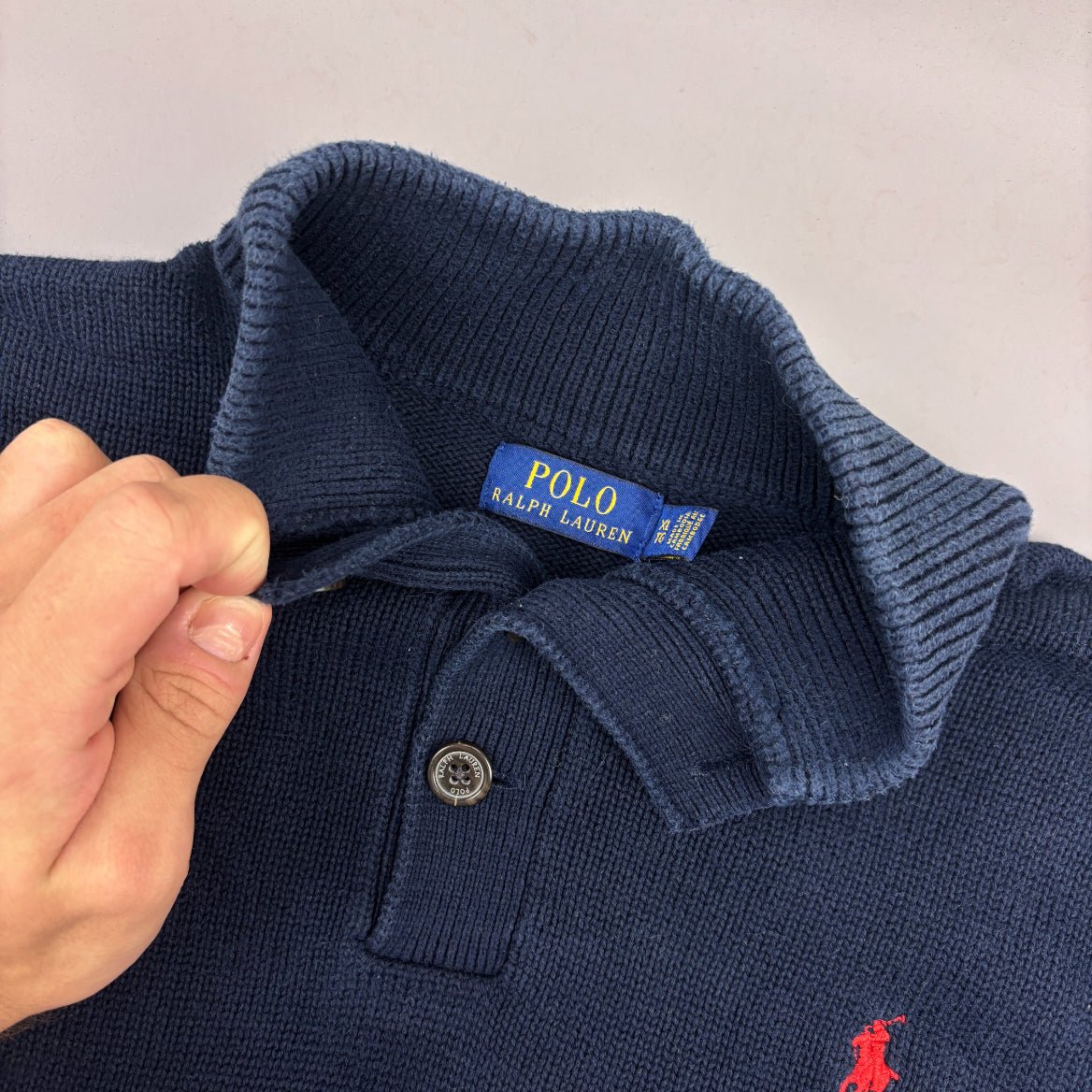 Blue Ralph Lauren Buttoned Sweater - Men XL - Very Good - Revaleur