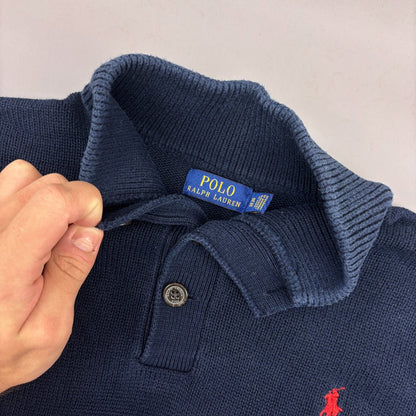 Blue Ralph Lauren Buttoned Sweater - Men XL - Very Good - Revaleur