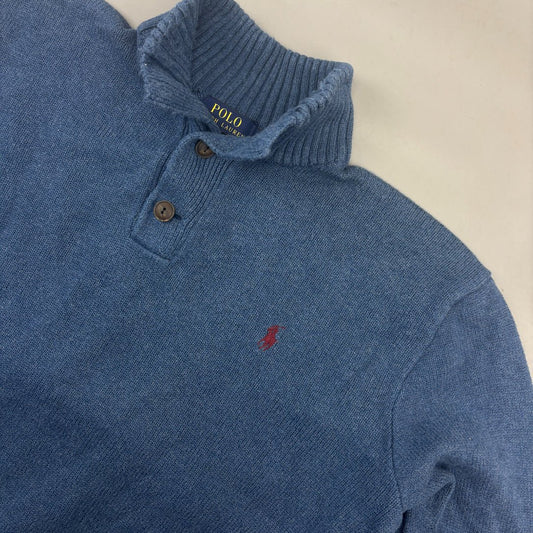 Blue Ralph Lauren Buttoned Sweater - Men XL - Very Good - Revaleur
