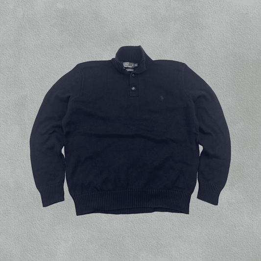 Blue Ralph Lauren Buttoned Sweater - Men XL - Very Good - Revaleur