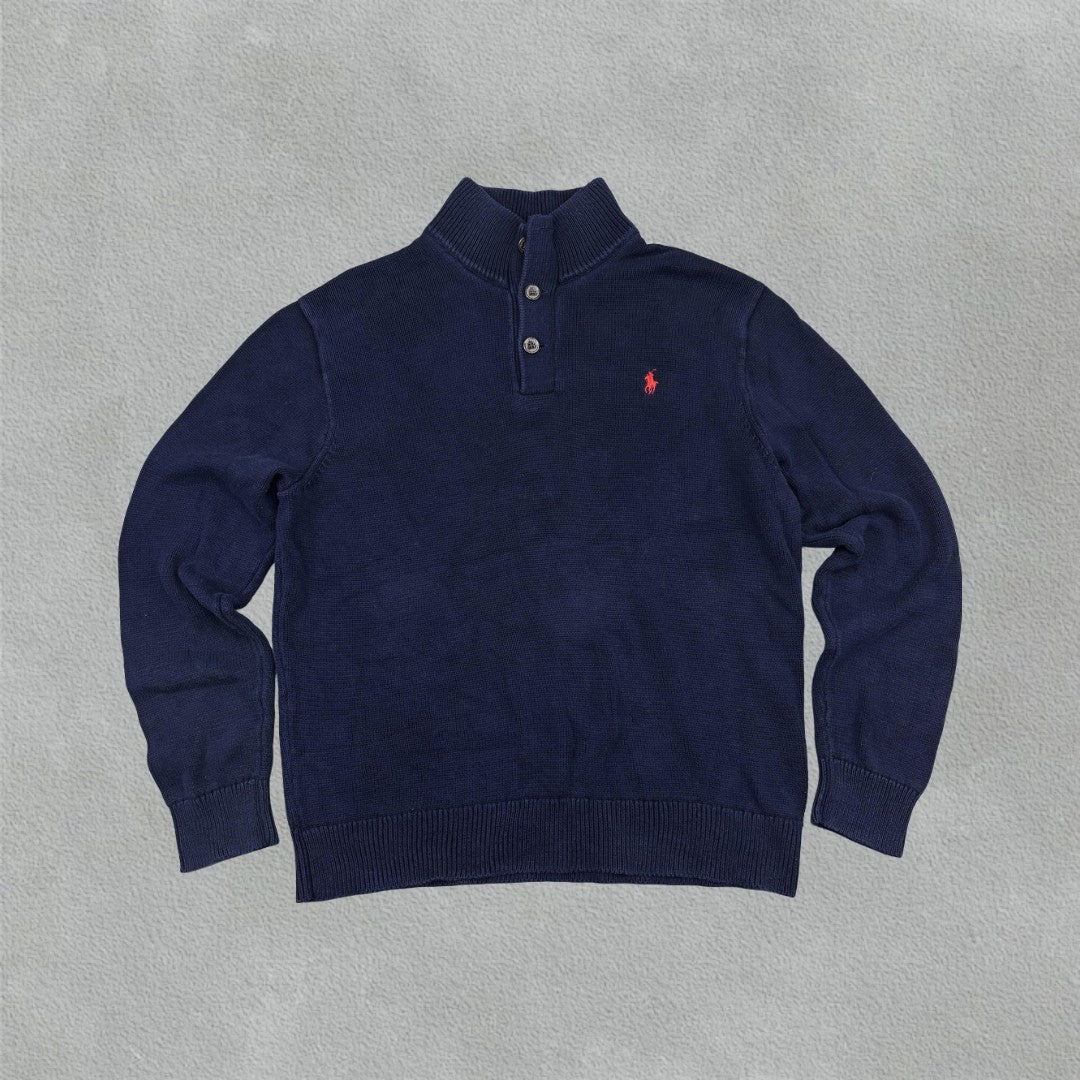 Blue Ralph Lauren Buttoned Sweater - Men XL - Very Good - Revaleur