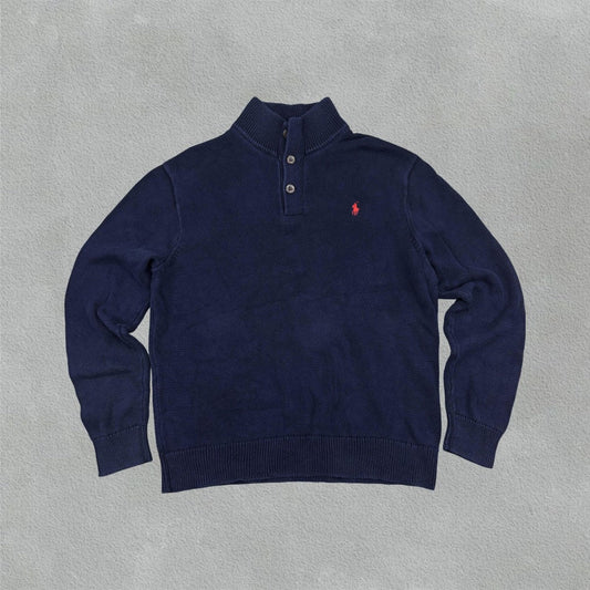 Blue Ralph Lauren Buttoned Sweater - Men XL - Very Good - Revaleur