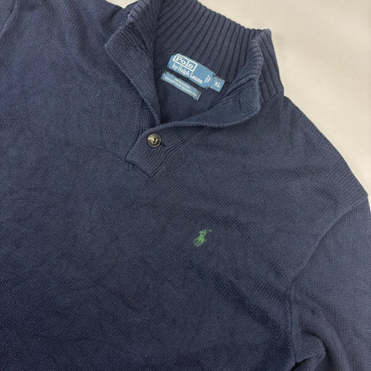 Blue Ralph Lauren Buttoned Sweater - Men XL - Very Good - Revaleur