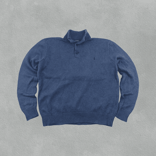 Blue Ralph Lauren Buttoned Sweater - Men XL - Very Good - Revaleur