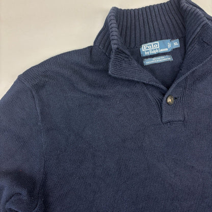 Blue Ralph Lauren Buttoned Sweater - Men XL - Very Good - Revaleur