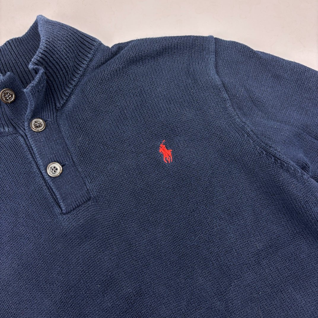 Blue Ralph Lauren Buttoned Sweater - Men XL - Very Good - Revaleur