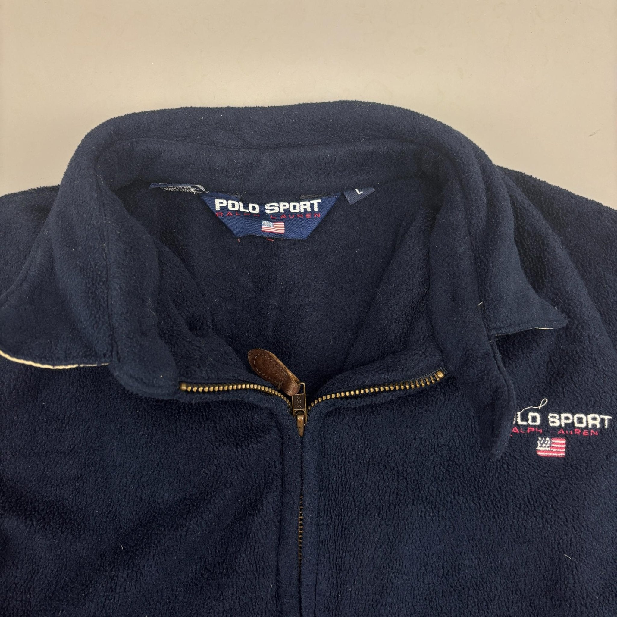 Blue Ralph Lauren Fleece Jacket - Men L - Very Good - Revaleur
