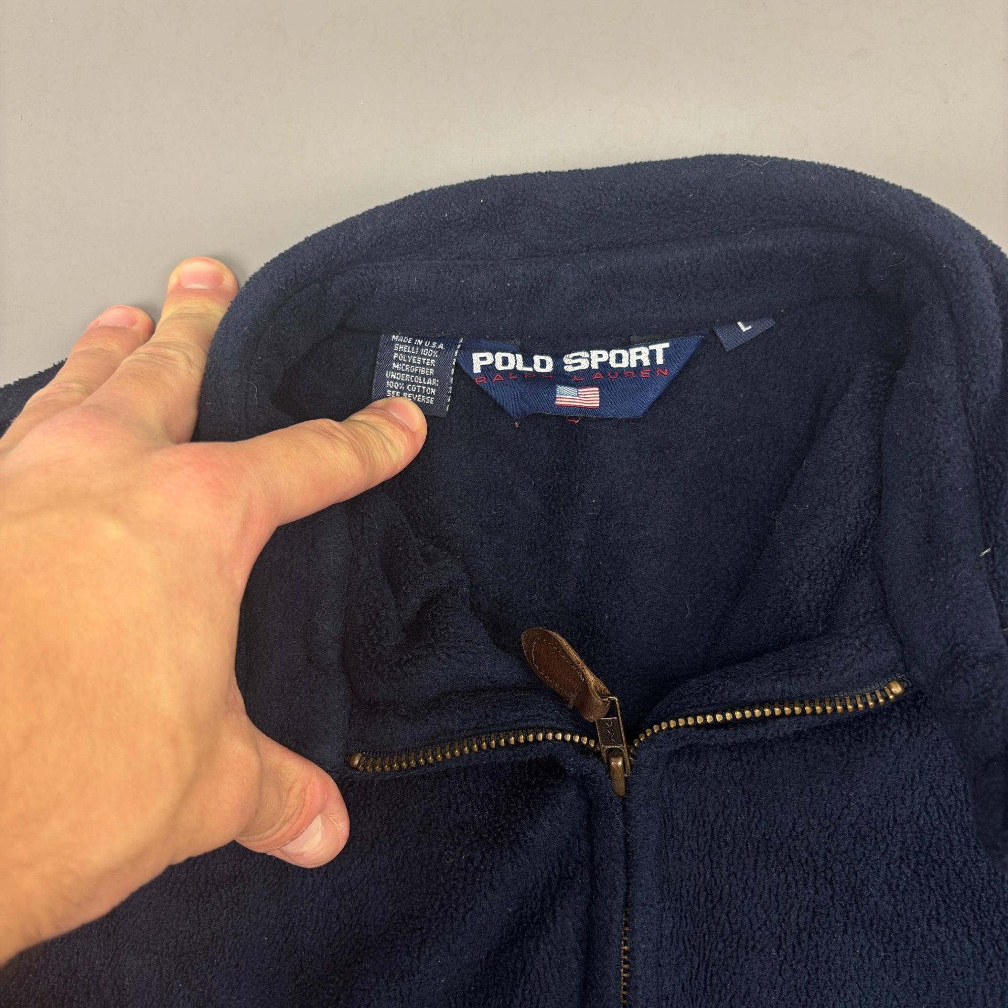 Blue Ralph Lauren Fleece Jacket - Men L - Very Good - Revaleur