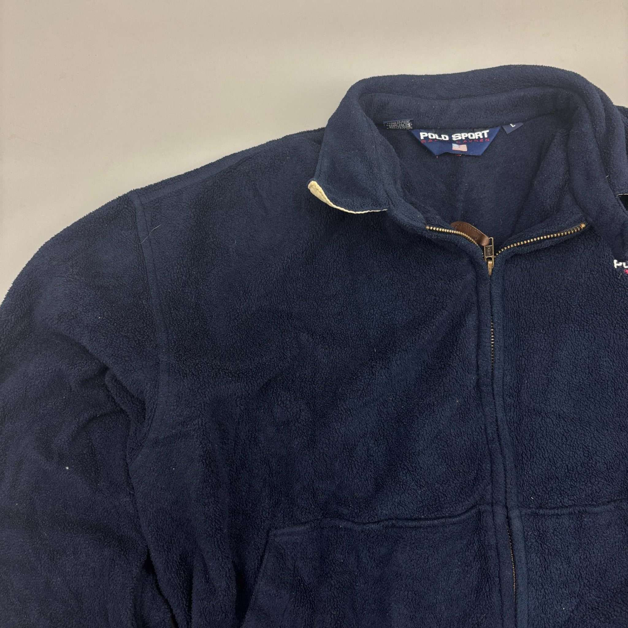 Blue Ralph Lauren Fleece Jacket - Men L - Very Good - Revaleur