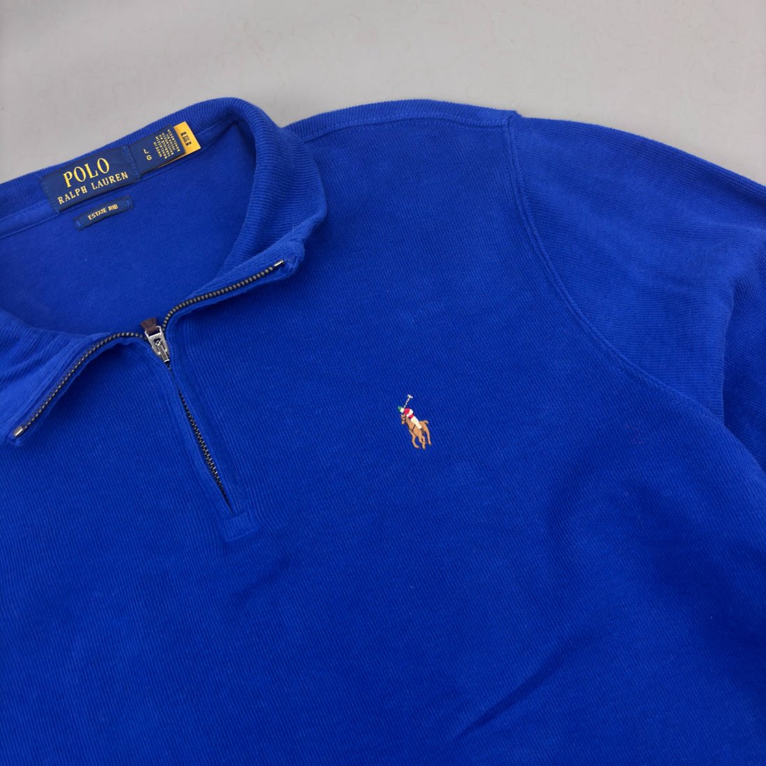 Blue Ralph Lauren Half Zip - Men L - Very Good - Revaleur
