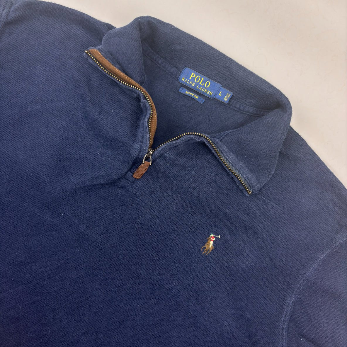 Blue Ralph Lauren Half Zip - Men L - Very Good - Revaleur