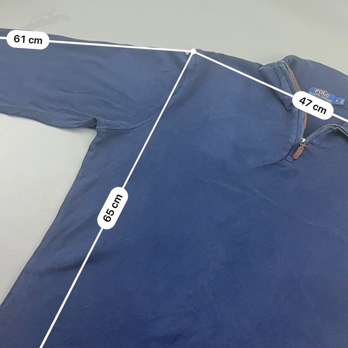 Blue Ralph Lauren Half Zip - Men L - Very Good - Revaleur